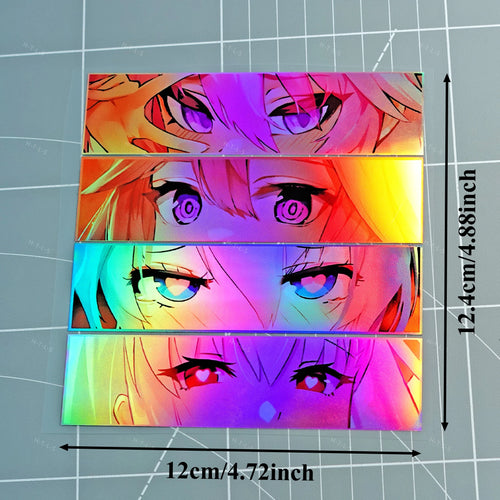 Premium anime eyes sticker pack with vibrant holographic vinyl finish