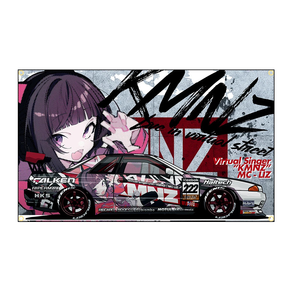 Cool JDM Anime car Flag Polyester Printed Banner for Garage Wall Art Out Door Decoration JDM garage flag banner image 11