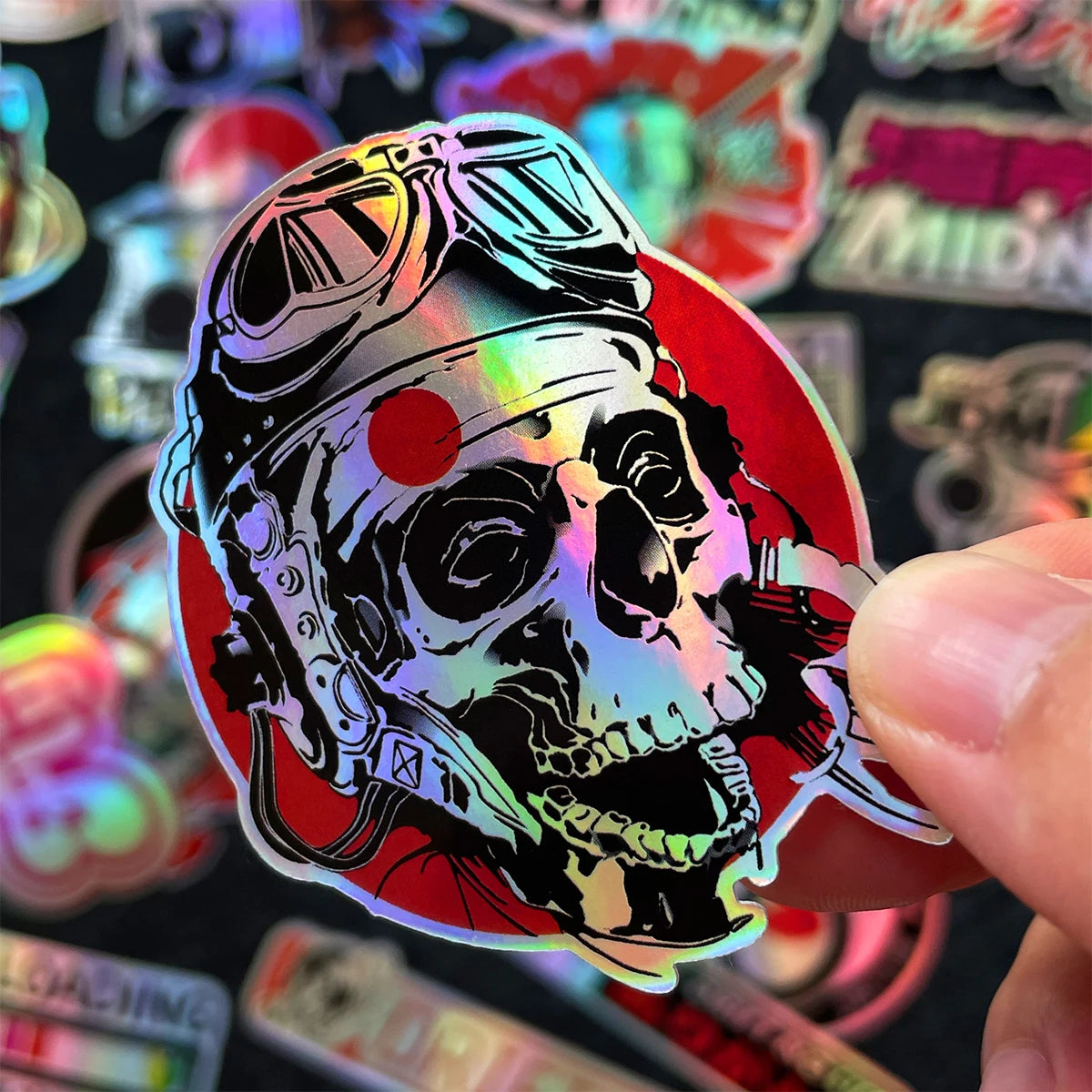 JDM rainbow holographic sticker pack for motorcycles helmets and cars - car decal display image 5