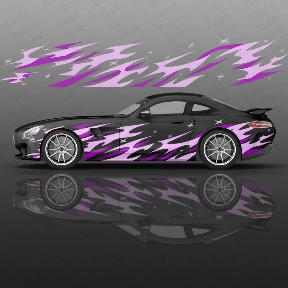 Universal Drift Car Livery Flames and Stars